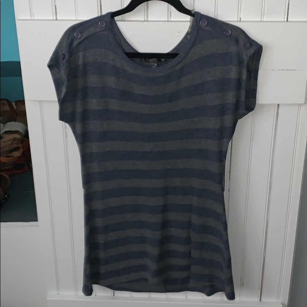 Blue-ish Gray Striped Dress